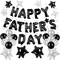 Happy Fathers Day Balloons Black Father's Day (Fathers Day Black) 9.45 x 7.7 x 0.7 inches